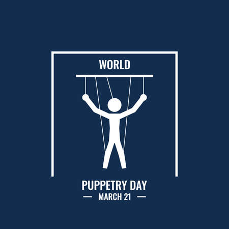 Puppetry Vector Icon. World Puppetry Day Design Concept, suitable for social media post templates, posters, greeting cards, banners, backgrounds, brochures. Vector Illustrationのイラスト素材