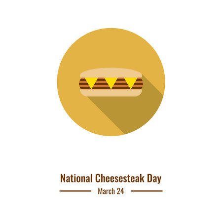 Cheesesteak Vector, National Cheese Steak Day Design Concept, suitable for social media post templates, posters, greeting cards, banners, backgrounds, brochures. Vector Illustrationのイラスト素材