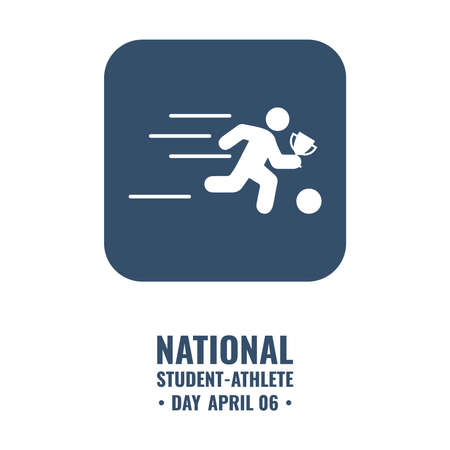 Vector Icon of People Running with trophies and dribbling, National Student Athlete Day Design Concept, suitable for social media post templates, posters, greeting cards, banners, background.のイラスト素材