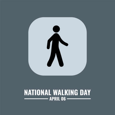 Walking People Icon Vector, National Walking Day Design Concept, suitable for social media post templates, posters, greeting cards, banners, backgrounds, brochures. Vector Illustrationのイラスト素材