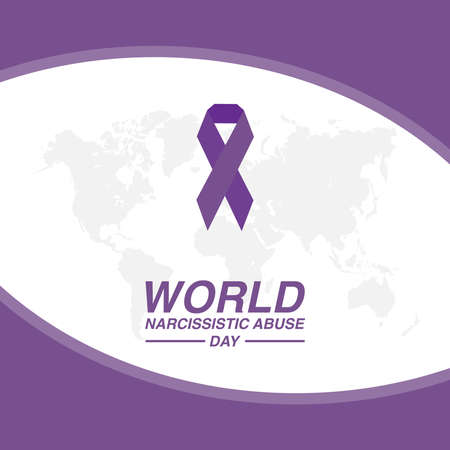 Purple Ribbon Icon Vector, World Narcissistic Abuse Day Design Concept, perfect for social media post templates, posters, greeting cards, banners, backgrounds, brochures. Vector Illustrationのイラスト素材