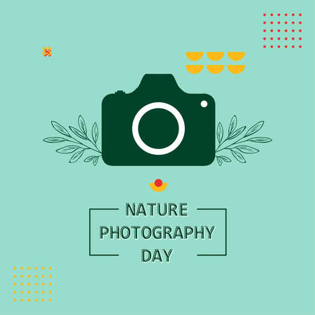 Camera and Leaf Vector Icon. Design Concept
Nature Photography Day, suitable for social media post...