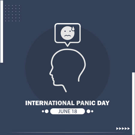 Panic Head Icon Vector. International Panic Day design concept, suitable for social media post templates, posters, greeting cards, banners, backgrounds, brochures. vectorのイラスト素材