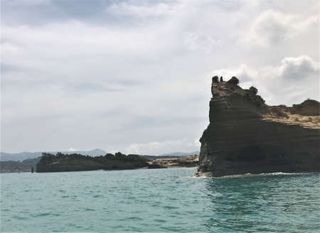 the coast of the island of Corfu in Greece impresses with a beautiful landscape