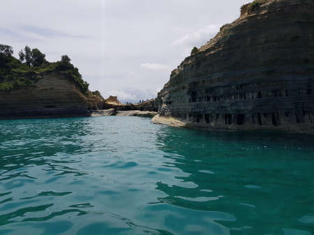 the coast of the island of Corfu in Greece impresses with a beautiful landscape