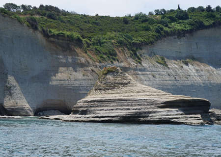 the coast of the island of Corfu in Greece impresses with a beautiful landscape