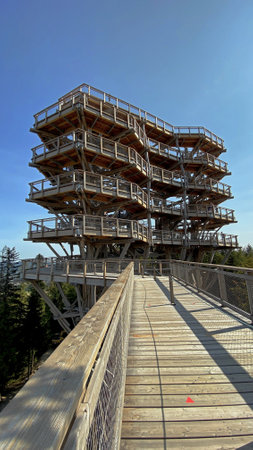 Krynica ZdrÃ³j, Lesser Poland Voivodeship, Poland-September 14.2020. Year tourist lookout tower in...