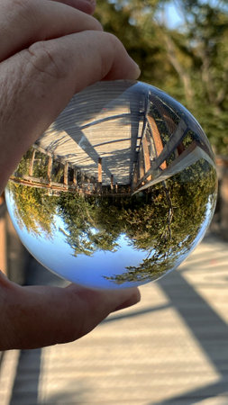 Krynica ZdrÃ³j, Lesser Poland Voivodeship, Poland-September 14.2020. Year tourist lookout tower in the treetops at the top of SÅotwiny Arena ski stationのeditorial素材