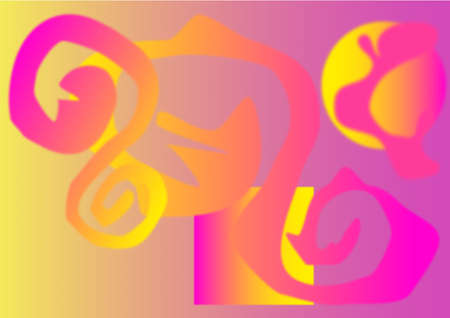Playful background design in the colors Pink, Yellow and Orange. Gradient colors, free forms...