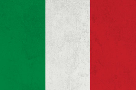 Colors of the Italian flag with a grunge layerの写真素材
