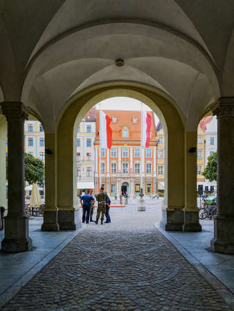 Wroclaw August 15 2018 Polish troops festival on market square