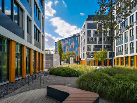 Wroclaw Poland September 22 2018 Buildings at business garden in Wroclawのeditorial素材