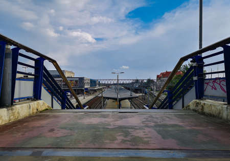 Poznan Poland May 19 2019 Stairs at Main railway stationのeditorial素材