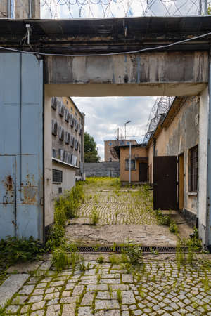 Walbrzych, Poland - June 15 2020: Square around old prison custody at urban explorationのeditorial素材