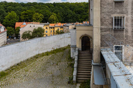 Walbrzych, Poland - June 15 2020: Facade of buildings of old prison custodyのeditorial素材