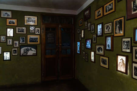 Cracow, Poland - February 2021: Exhibition in Oskar Schindler's Enamelware Factory Museumのeditorial素材