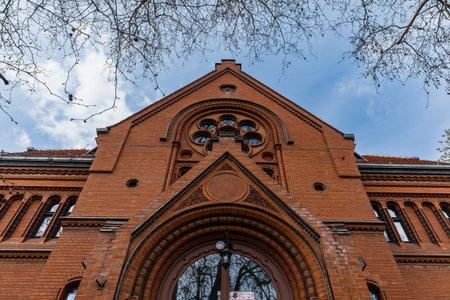 Legnica, Poland - April 2021: Facade of the building of the former Masonic Lodgeのeditorial素材