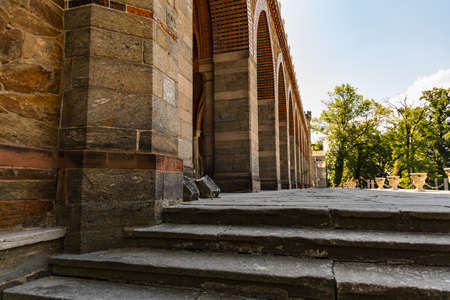 Kamieniec Zabkowicki, Poland - June 2021: Facade of old renovated Marianna OraÅska's Palaceのeditorial素材