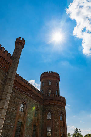 Kamieniec Zabkowicki, Poland - June 2021: Facade of old renovated Marianna OraÅska's Palaceのeditorial素材