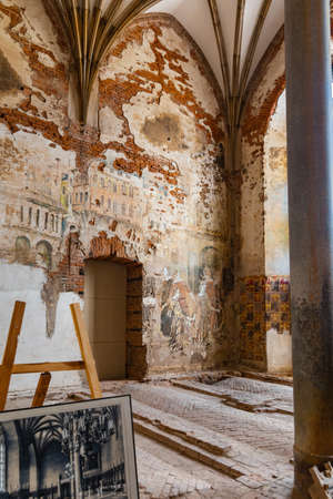 Kamieniec Zabkowicki, Poland - June 2021: Interior of old renovated Marianna OraÅska's Palaceのeditorial素材