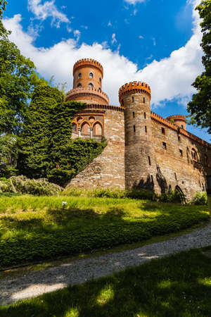 Kamieniec Zabkowicki, Poland - June 2021: Facade of old renovated Marianna OraÅska's Palaceのeditorial素材