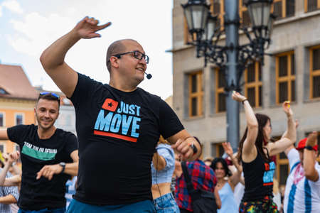 Wroclaw, Poland - July 31, 2021: Rueda de Casino open event at market square