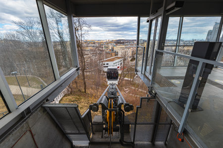 Gdynia, Poland - April 2022: Small Roller coaster to the viewpoint Kamienna Goraのeditorial素材