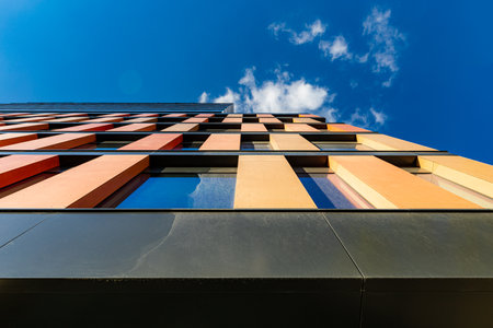 Wroclaw, Poland - June 2022: Facades of a new high-rise office buildings in the Centrum PoÅ‚udnie...