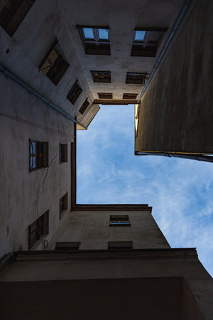 Wroclaw, Poland - October 2022: Colorful painted party square Neons Gallery in Wroclaw at morningのeditorial素材