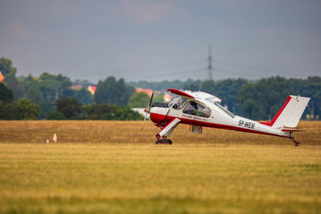 Leszno, Poland - June 16 2023: Antidotum Airshow Leszno 2023 and show of flying helicopter and planes alone and in a groupのeditorial素材
