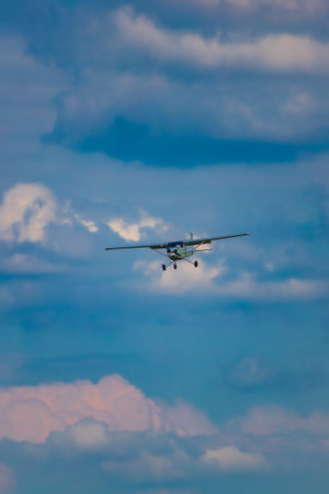 Leszno, Poland - June 17 2023: Antidotum Airshow Leszno 2023 and show of flying helicopter and planes alone and in a groupのeditorial素材