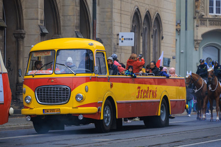 Wroclaw, Poland - November 11 2024: Joyful Independence Day Parade in Wroclaw, Patriotic March with...