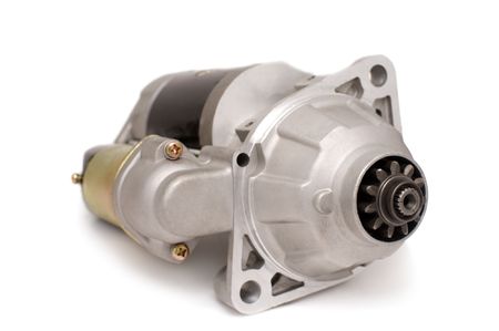 generator for auto engine against white backgroundの写真素材