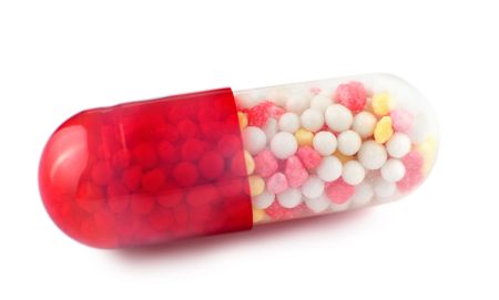 a coloured medicine capsule, a super macro shotの写真素材