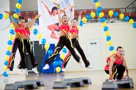 ULAN-UDE, RUSSIA - MAY 2: The Festival of aerobics and fitness, May 2, 2010 in Ulan-Ude, Buryatia, Russia.のeditorial素材
