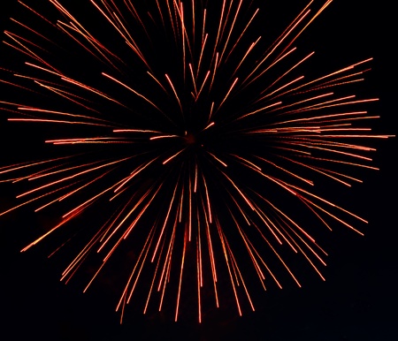 flashes of firework in the night skyの写真素材