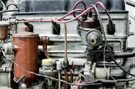 an old outdated engine, a closeup shot