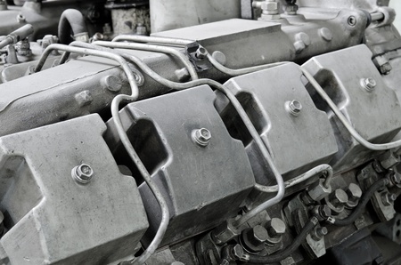 an old diesel four cycle internal combustion engine