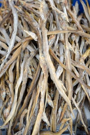 many long anchovies at food market, closeupの写真素材