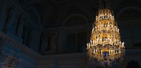 ST PETERSBURG - JUNE 30, 2011: A chandelier in one of halls of the Hermitage Museum. Today the collection of the museum contains about 3 million items.のeditorial素材