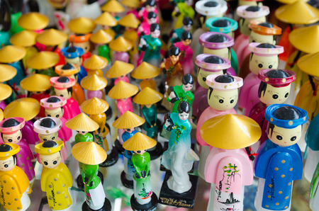 a lot of Vietnam souvenir dolls for saleの写真素材