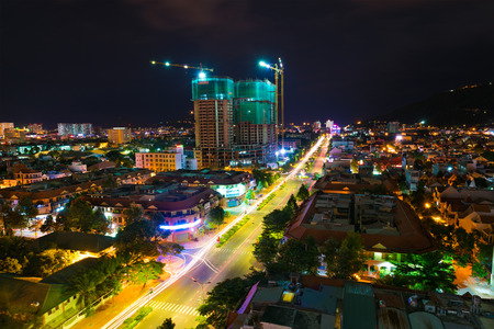 VUNG TAU, VIETNAM - JULY 24, 2015: A high angle view at the city center. The city is a popular resort for residents of Ho Chi Minh City, the biggest one in the country.のeditorial素材