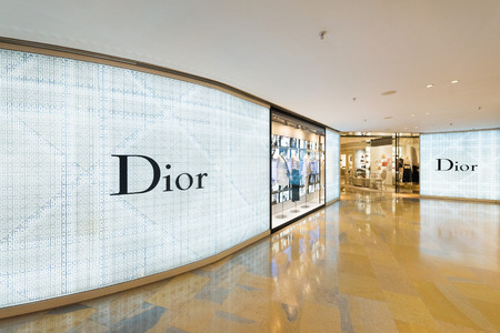 HONG KONG - MARCH 17, 2017: A Dior store in the Pacific Place shopping mall. Christian Dior perfumery is the worlds fourth largest one by revenue.のeditorial素材