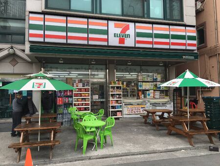 ANSAN, SOUTH KOREA - MARCH 24, 2017: The facade of a 7-Eleven shop in the city center. 7-Eleven...