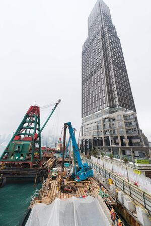 HONG KONG - MARCH 17, 2017: Avenue of Stars is under redevelopment and expansion till 2018. Modelled on the Hollywood Walk of Fame it is located along the Victoria Harbour waterfront in Tsim Sha Tsuiのeditorial素材