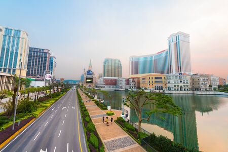MACAU, CHINA - SEPT 2017: The Venetian Macao exterior. It is a luxury hotel and casino resort in...