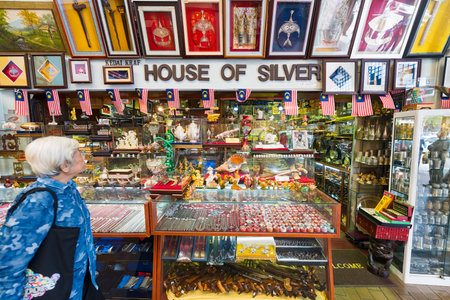 KUALA LUMPUR - SEPT 12, 2017: House of Silver store at Central Market. It was founded in 1888 and used as a wet market while the current Art Deco style building was completed in 1937のeditorial素材