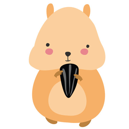 Cute hamster with a bird's head on a white backgroundのイラスト素材