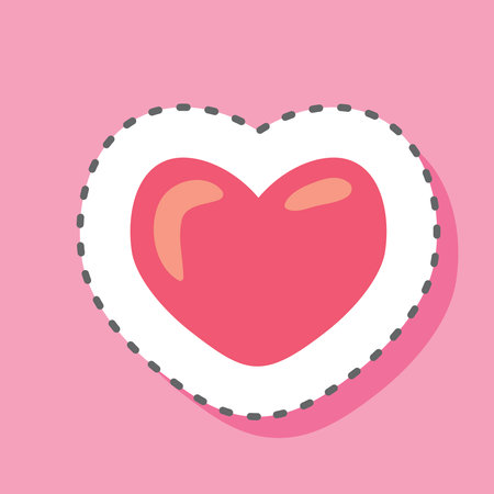 Heart sticker. Valentine's day vector illustration. Flat design style.のイラスト素材