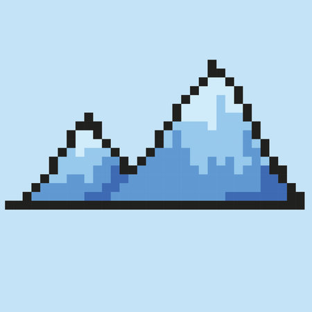 pixel art mountain, vector illustration eps 10. pixel art mountainのイラスト素材